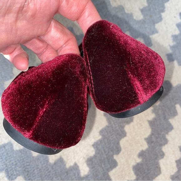 Born Rozalee Ballet Flat Women 8.5 Garnet Burgundy Red Cranberry Velvet Comfort - Picture 8 of 9